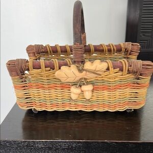 Vintage rare wicker napkin holder